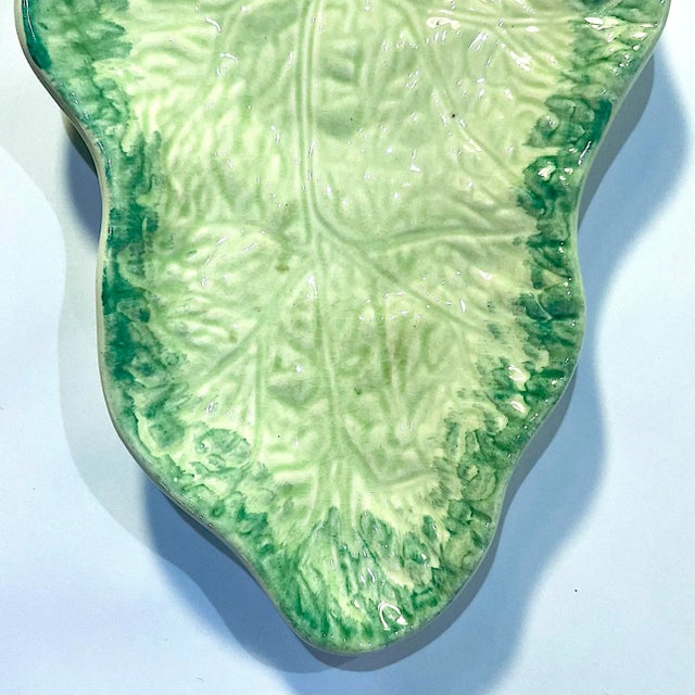 Mid 20th Century English Majolica Lettuce Ware Platter - Serving Dish - Tray For Sale - Image 5 of 9