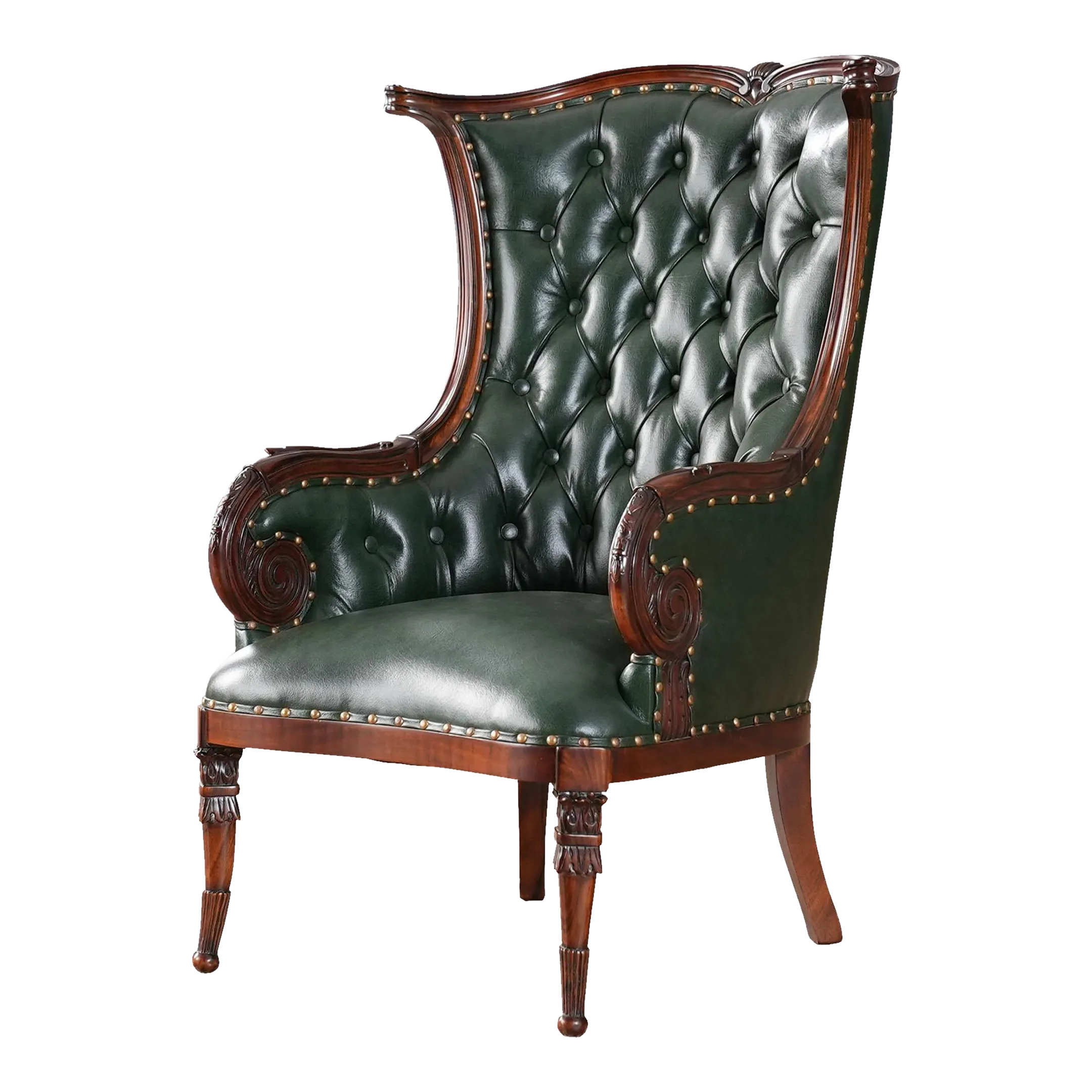 Niagara Furniture Leather Fireside Chair | Chairish
