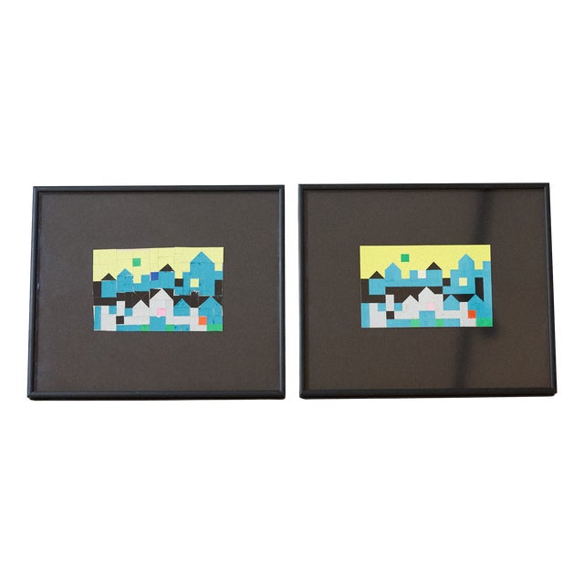 Tihamér Gyarmathy, Collage in Pair, Set of 2 For Sale