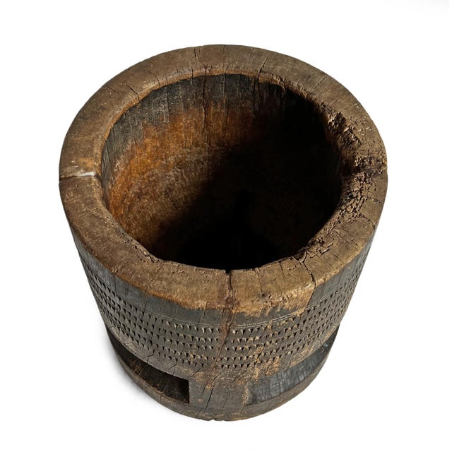 Indian Vintage Wood Pestle Pot India For Sale - Image 3 of 5