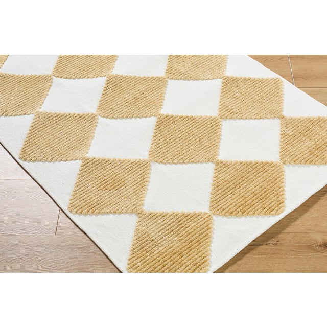 Art Deco Lyna Washable Rug in Mustard, 3x5 For Sale - Image 3 of 4