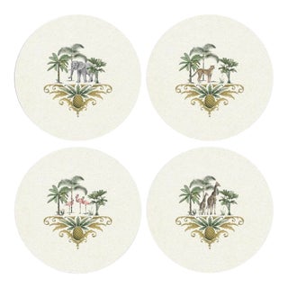 Vintage "Safari Serenade" Circular Placemats - Set of 4 For Sale