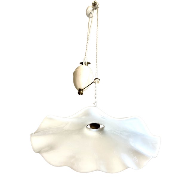 Opaline Corolla Pulley Suspension, 1890s For Sale