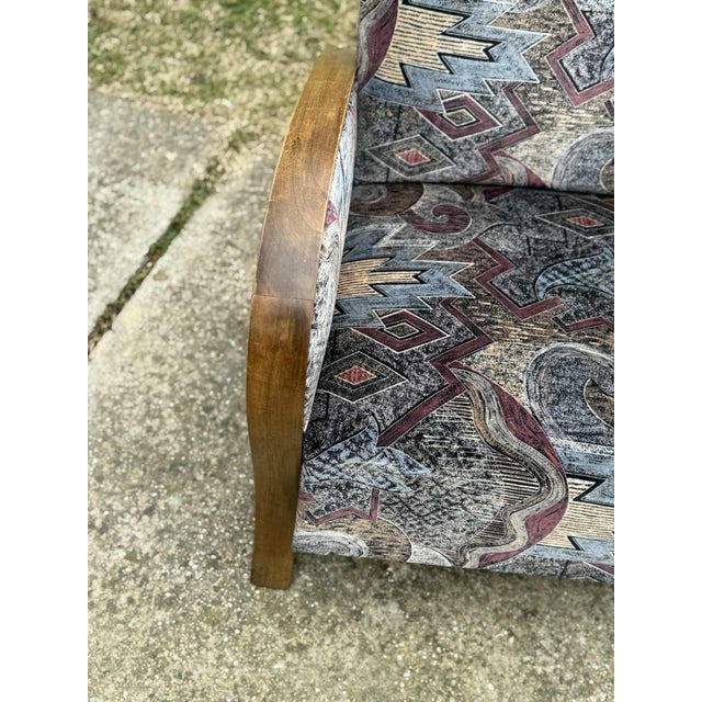 Art Deco Lounge Chairs with Curved Wooden Arms, 1930s, Set of 2 For Sale - Image 3 of 8