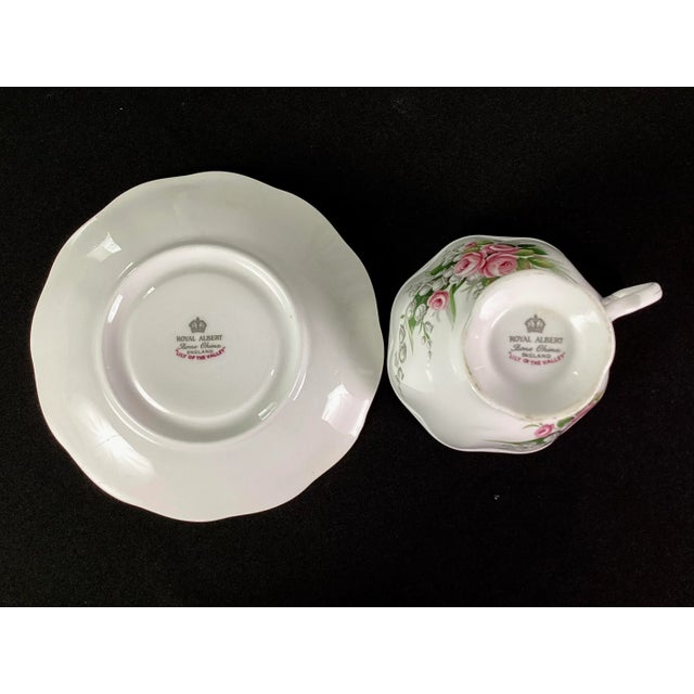 1940s Royal Albert Lily of the Valley Teacup and Saucer Set- 2 Pieces For Sale - Image 6 of 8