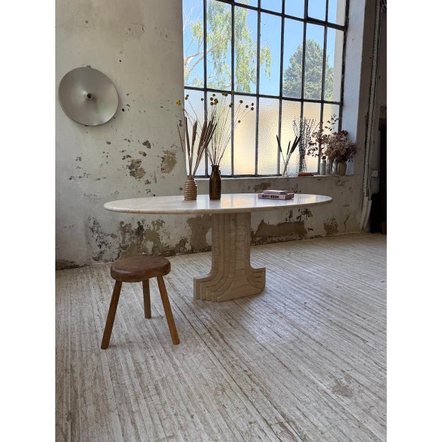 Travertine Dining Table by Afra & Tobia Scarpa, Italy, 1970 For Sale - Image 6 of 18