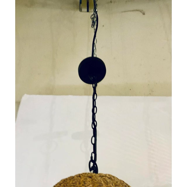 Contemporary Regina Andrew Organic Modern Woven Tan Wicker Outdoor Beehive Pendant, For Sale - Image 3 of 5