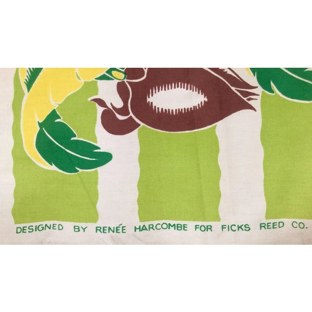 This beautiful vintage mid-century fabric is a 100% cotton barkcloth. Barkcloth is a textured printed woven fabric. The...