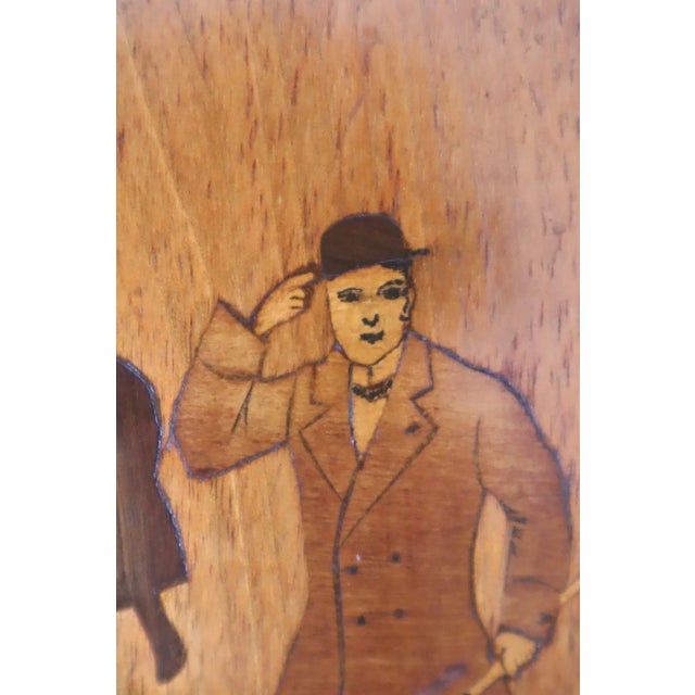 Art Deco Wood Inlay Picture of Fashionable Lady and Gentleman, Germany, 1920 For Sale - Image 3 of 10