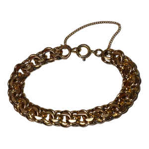 Vintage Heavy Gold Filled Chain Charm Bracelet