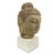 Antique White Early 20th Century Antique Chinese Carved Stone Buddha Head Sculpture For Sale - Image 8 of 11