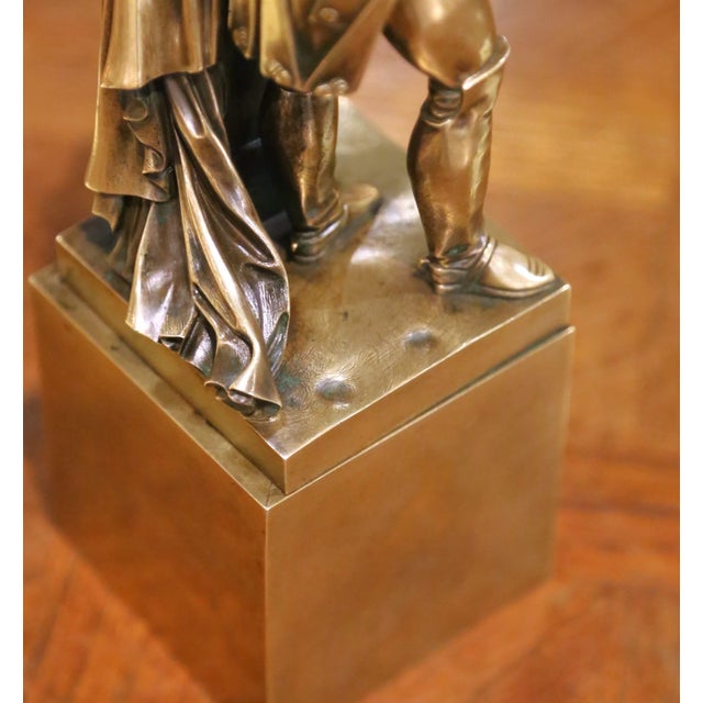 Mid-Century French Empire Style Gilt Bronze Sculpture of Napoleon After Boizot For Sale - Image 4 of 8