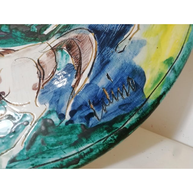 Vintage Display Plate by Eliseo Salino for Albisola San Giorgio, Italy, 1970s For Sale - Image 6 of 12