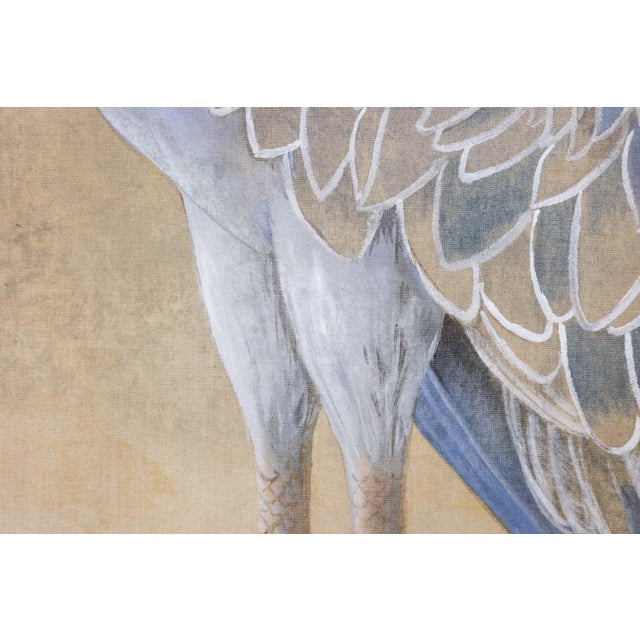 Textile French Artist, Nile Shoebill, Painted Canvas For Sale - Image 7 of 9