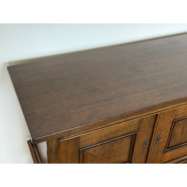 Mid-Century Modern Stained Oak Sideboard by Henning Kjærnulf, Denmark, 1960s For Sale - Image 10 of 12