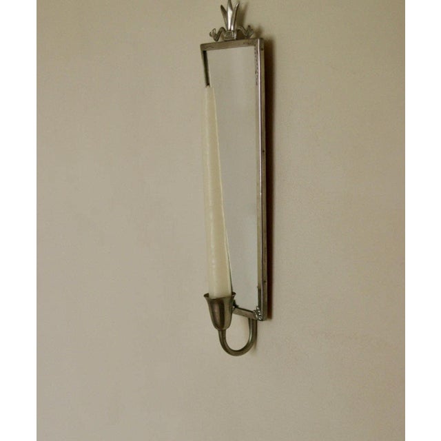 Mid-Century Swedish Pewter Sconces with Mirrors, Set of 2 For Sale - Image 11 of 18