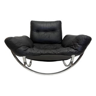 Space Age Lennart Bender Chrome and Leather Lounge Chair, "Apollo" For Sale