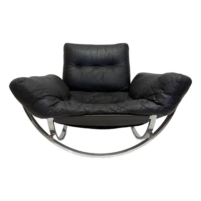 Space Age Lennart Bender Chrome and Leather Lounge Chair, "Apollo" For Sale