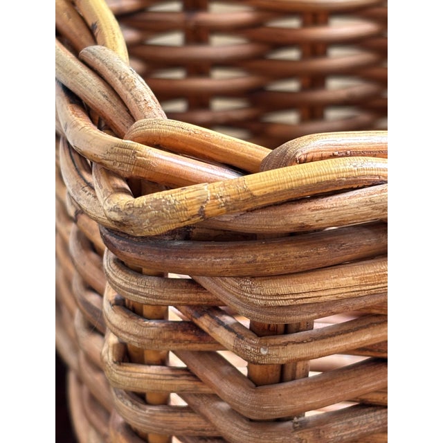 Tan Small Vintage Storage Baskets With Built-in Pull — Set of 3 For Sale - Image 8 of 12