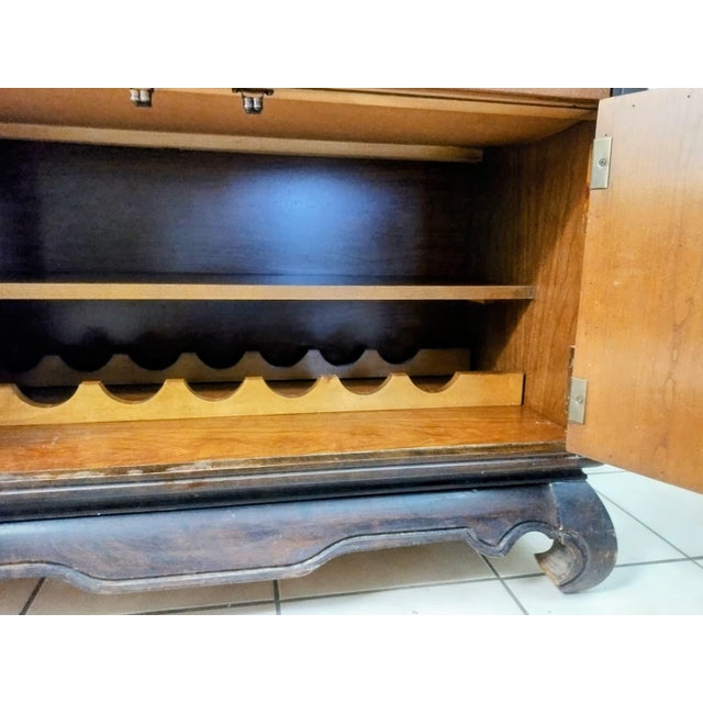 Wood 1960s Dining and Wine Cabinet With Extendable Table For Sale - Image 7 of 8