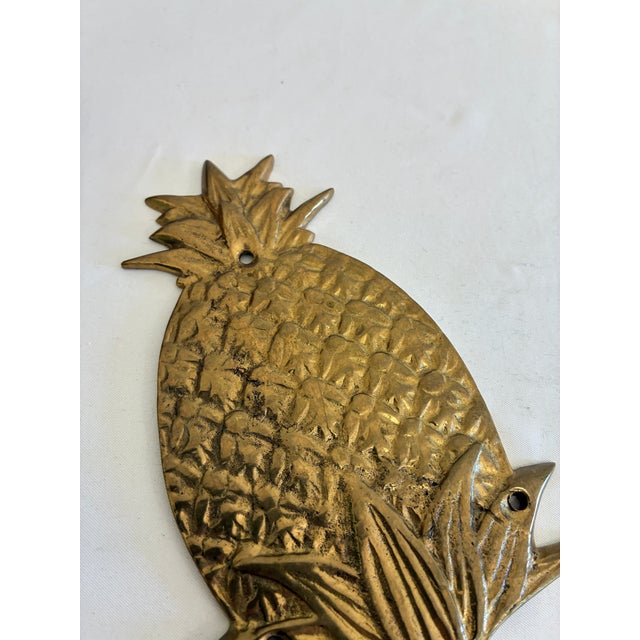 Mid-Century Modern Vintage Solid Brass Pineapple Wall Hook For Sale - Image 3 of 9