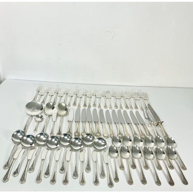 1935 Vintage Hollywood Regency Neoclassical Royal Windsor Sterling Silver Flatware - Set of 71. For Sale - Image 18 of 18
