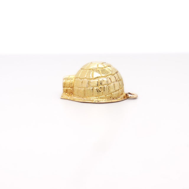 Vintage 10k Yellow Gold Figural Igloo Charm for a Bracelet For Sale - Image 9 of 12