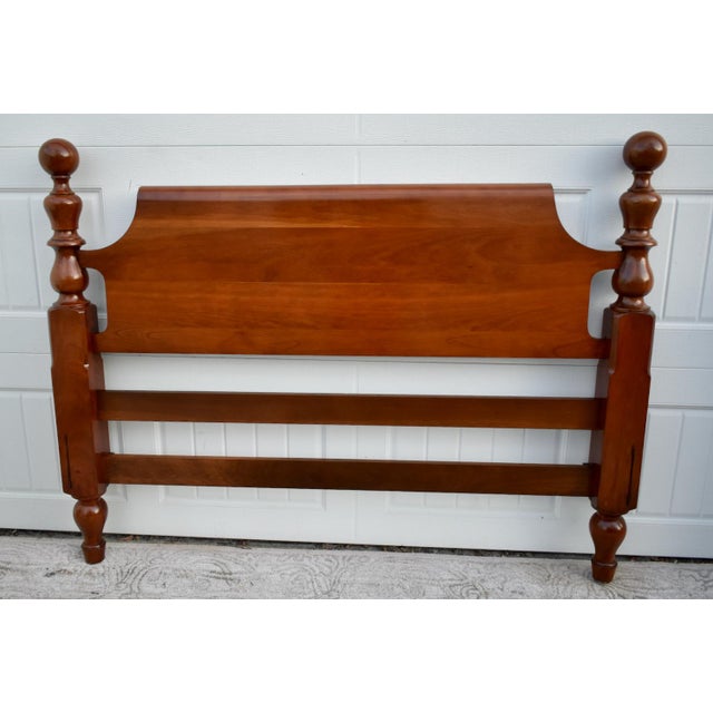 Vintage Full Size Solid Cherry Americana Style Headboard For Sale - Image 9 of 13