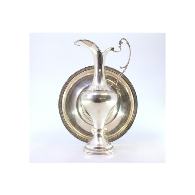 Silver Water Jug with Plate with Friezes and Applications on the Handle For Sale - Image 8 of 9