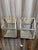 Pair of handmade house shaped zinc and glass garden planter, can be used as candle hurricanes .