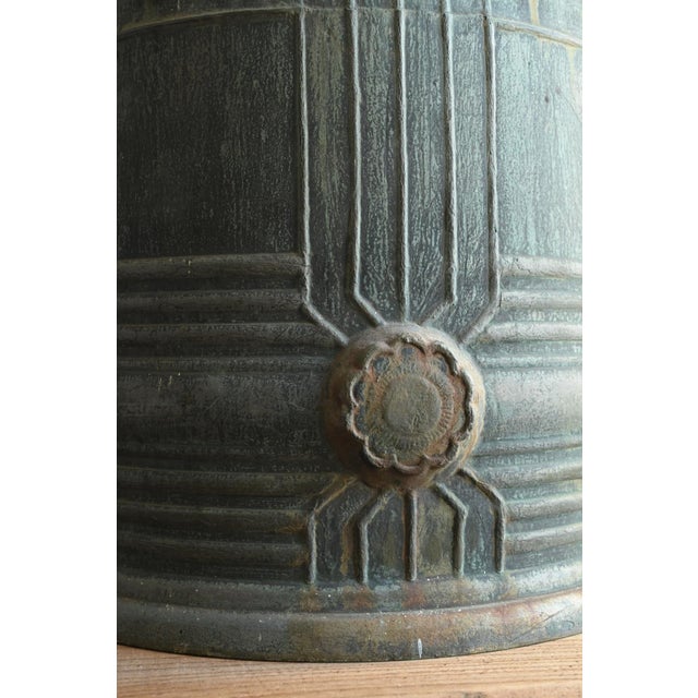 Antique Japanese Bronze Temple-Style Bell / Taisho-Showa / Hanging Bell, Patina For Sale - Image 9 of 18