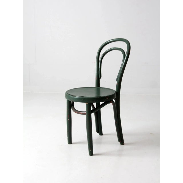 Antique Kids Green Bentwood Chair For Sale - Image 4 of 10