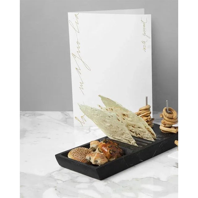 Contemporary Modern Handcrafted Bread Basket in Italian Marble For Sale - Image 3 of 7