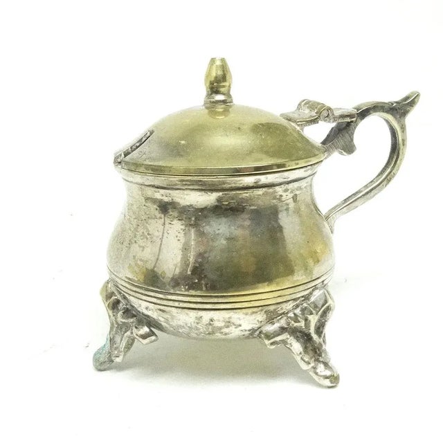 Metal Art Deco Salt Holder, United Kingdom, 1950s For Sale - Image 7 of 8