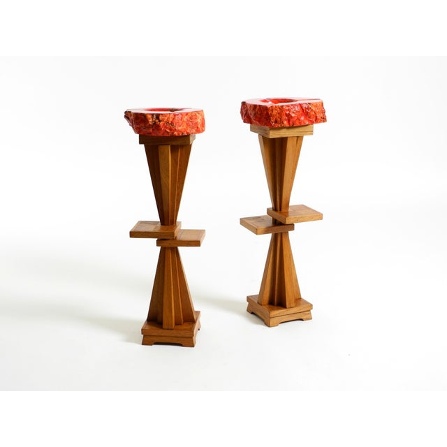 Wood Mid-Century Modern Standing Ashtrays, 1950s, Set of 2 For Sale - Image 7 of 18