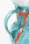 1960s Vintage Italian Abstract Design Ceramic Pitcher With Handle Turquoise, Teal Turquoise, Orange, White For Sale - Image 5 of 9
