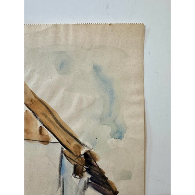 Henry Emil Salloch Original Watercolor on Paper Woman in Traditional Folk Dress, 1936. For Sale - Image 4 of 7