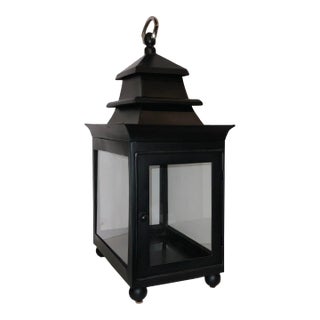 Modern Black Metal Concorde Lantern For Sale