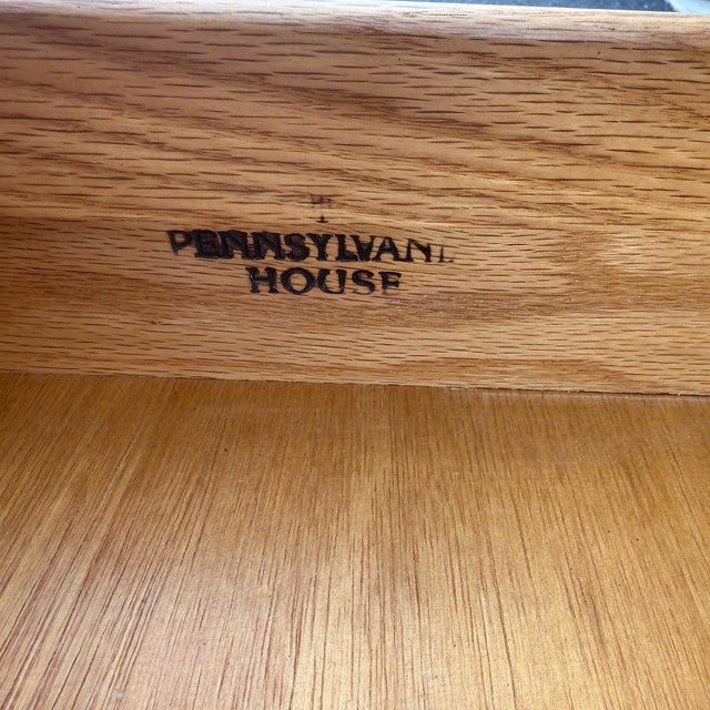 Vintage Pennsylvania House Rustic Traditional Solid Pine Secretary Desk With Sliding Leather Tray For Sale - Image 12 of 18