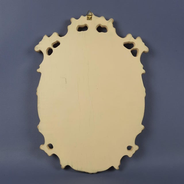 Blue Sacred Madonna Icon Relief in Hand-Painted Lacquered Wood, 1970s For Sale - Image 8 of 12