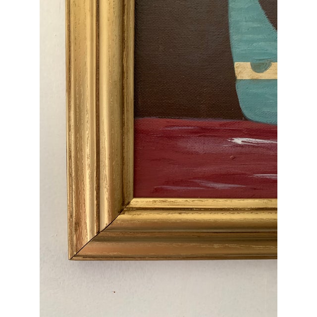 Add impact to your space with this ship painting distinguished by an unexpected color palette. The vessel is rendered in a...
