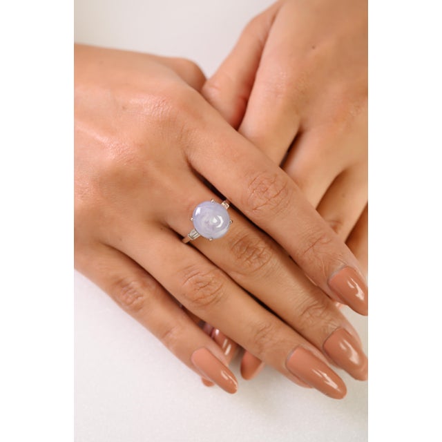 Contemporary 8.5ct Cabochon Star Sapphire & Baguette Diamond Cocktail Ring Size 8 in 14k Gold For Sale - Image 3 of 18