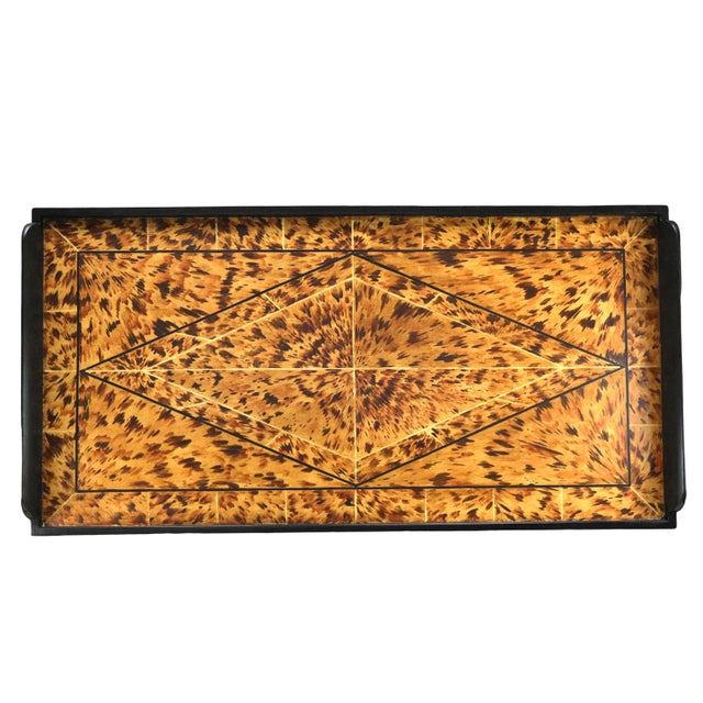 50"*28"*21 Custom Lacquered Faux-Tortoise Coffee Table. For Sale - Image 4 of 11