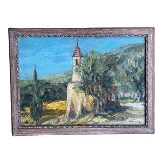 Vintage Signed Provencial Painting, Signed by Artist, C. 1930's For Sale