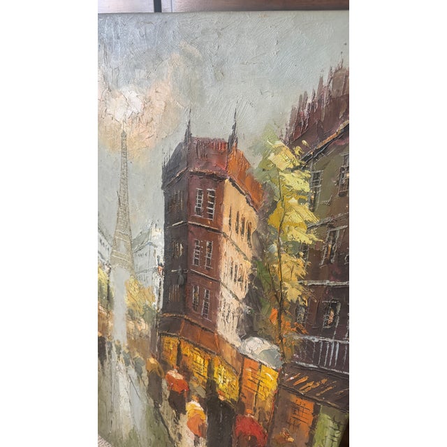 Vintage Paintings Paris Street Scene 2pc For Sale - Image 17 of 18