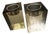 Vintage Modern Smoky Resin Cube Candle Holders Pair Minimalist Architectural Design For Sale