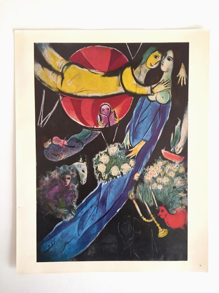 Marc Chagall Vintage Mid-Century 1960's Color Lithograph Prints