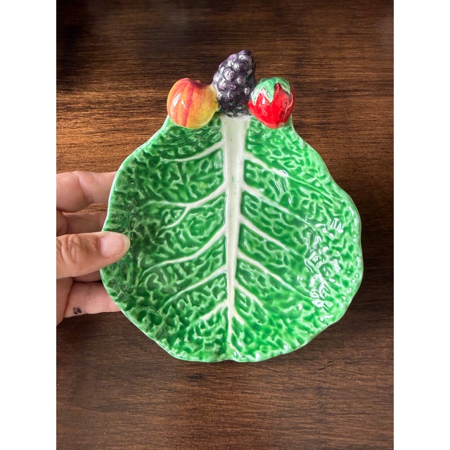 This charming vintage ceramic cabbage leaf dish was distributed by Gift Ideas Creation of Philadelphia, Pennsylvania, and...