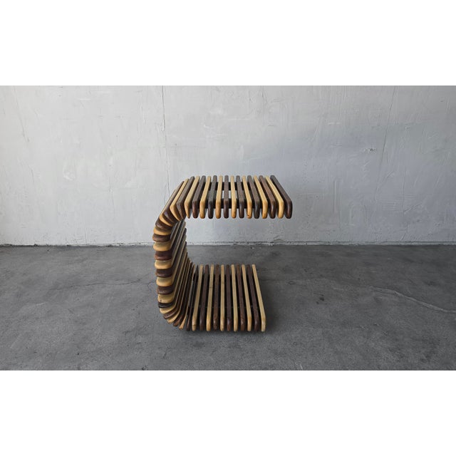 Pacific Green Slatted Palmwood Luxor Side Table by Pacific Green For Sale - Image 4 of 9