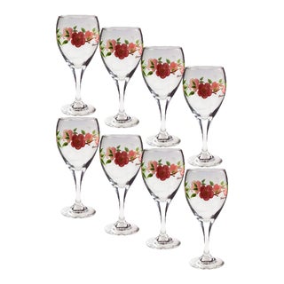 Franciscan Desert Rose Pattern Wine Glasses - Set of 8 For Sale